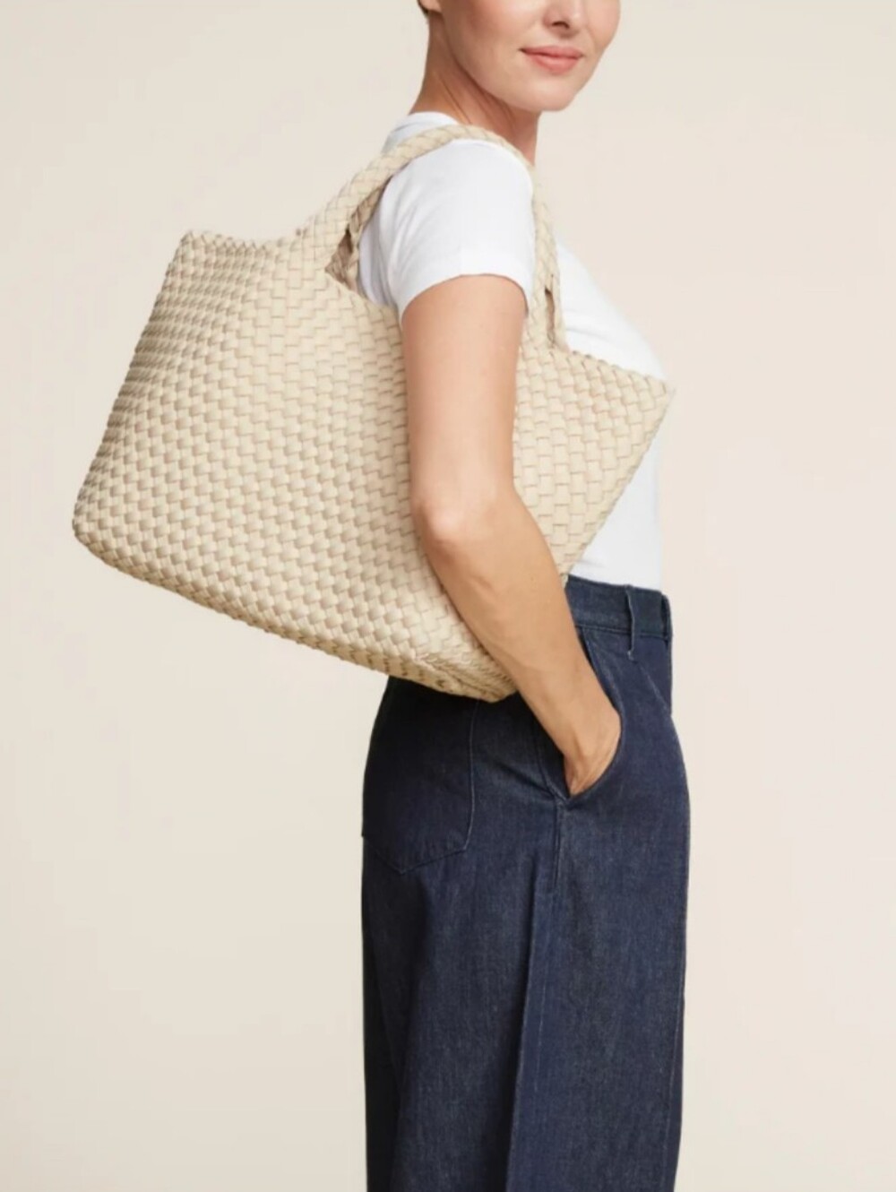 Naghedi St. Barths Medium Tote in Ecru